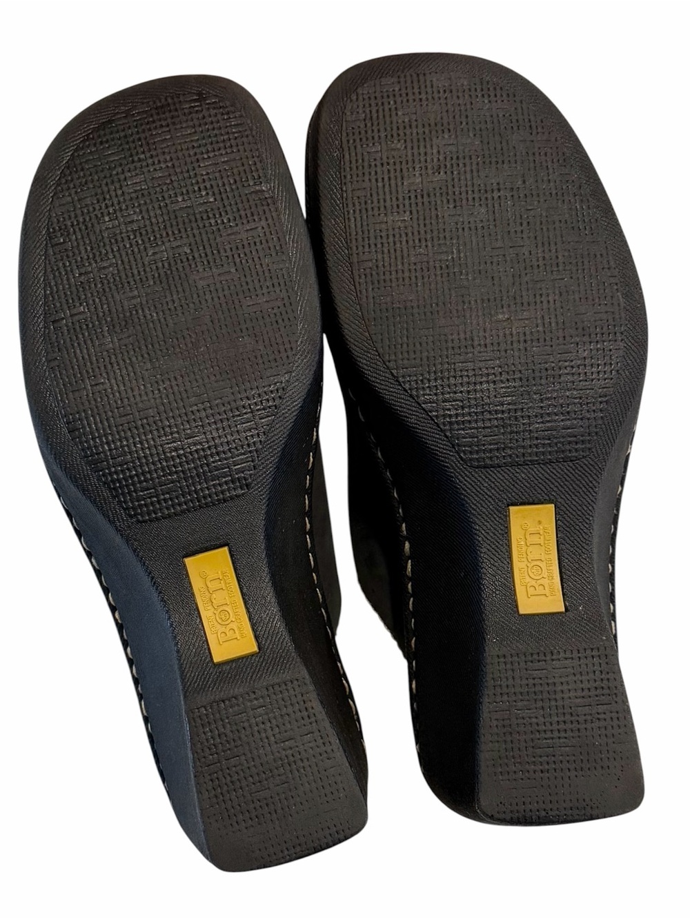 Born Black Leather Slip-On Wedge Clogs - Size: 7 - Picture 8 of 9